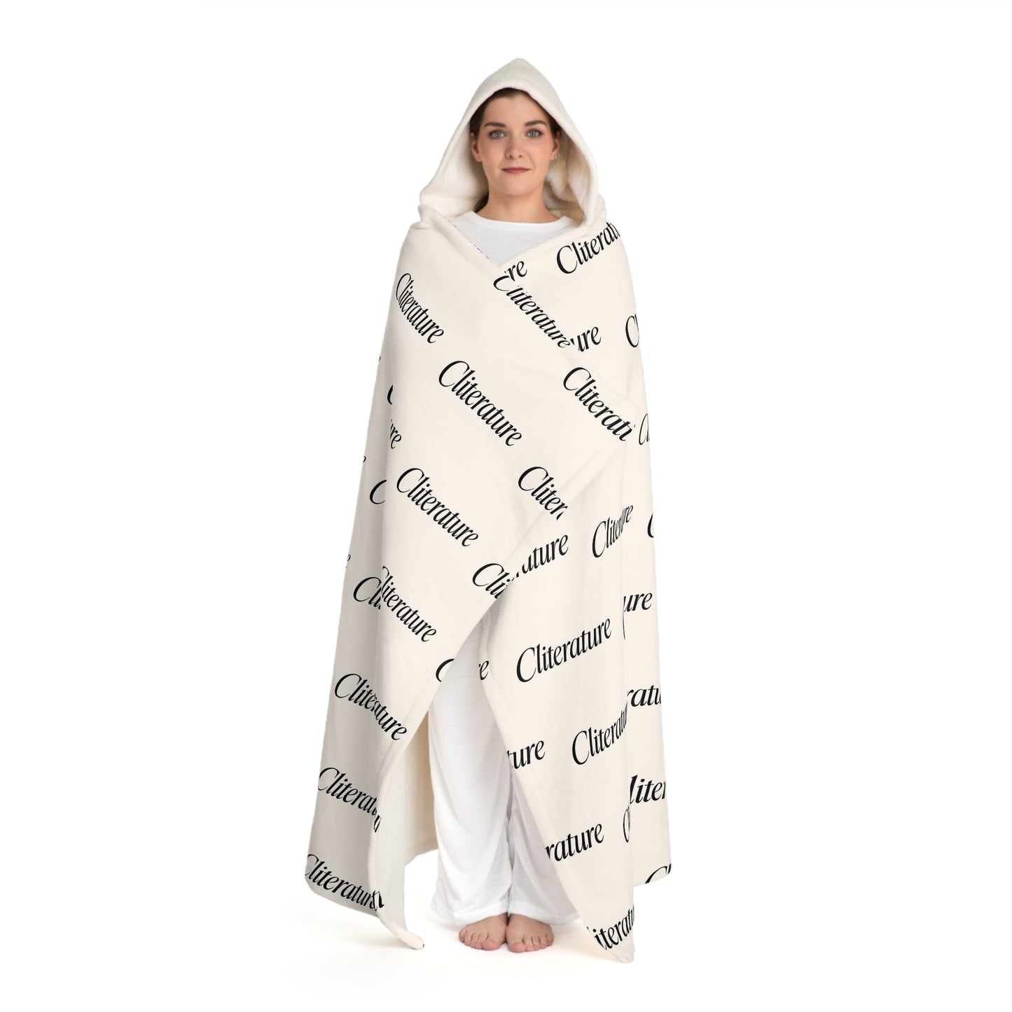 Cliterature Hooded Sherpa Fleece Blanket ©