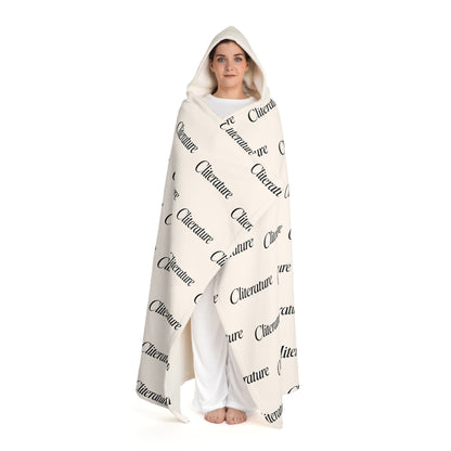 Cliterature Hooded Sherpa Fleece Blanket ©